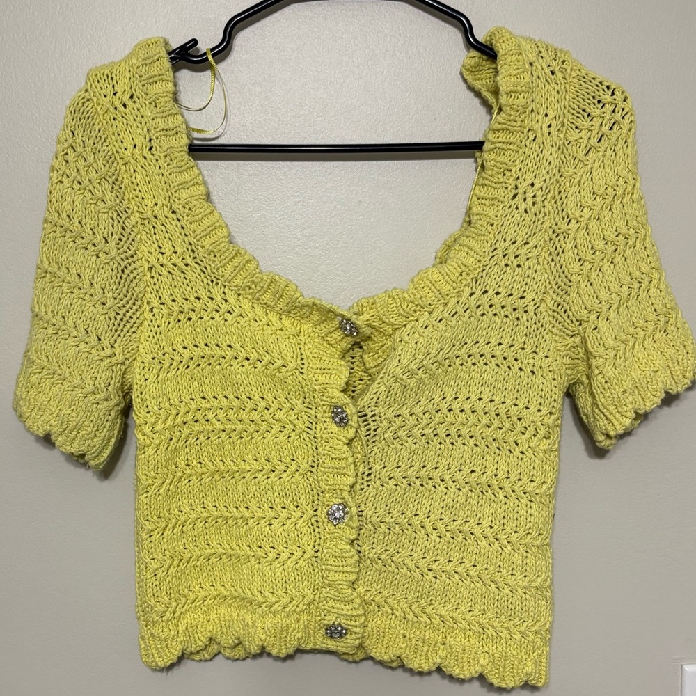 Zara Yellow Knit Cardigan